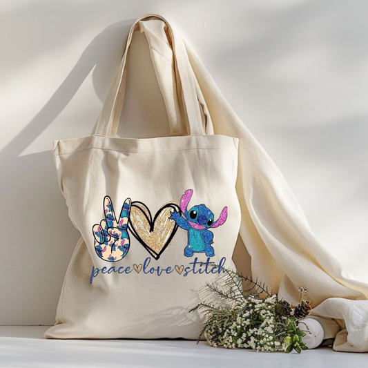 Sac fourre-tout stitch   , sac fourre-tout pour les amoureux des animaux , sac à bandoulière, sac esthétique, tote bag