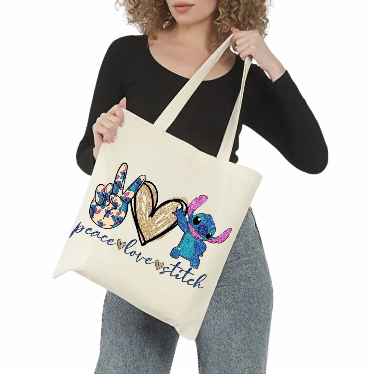 Sac fourre-tout stitch   , sac fourre-tout pour les amoureux des animaux , sac à bandoulière, sac esthétique, tote bag